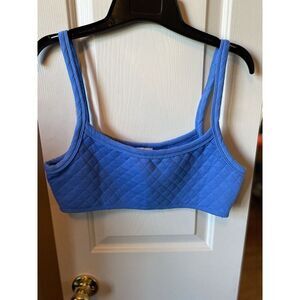 Princess Polly Crop Tank‎ Size 10 Blue Quilted Side Zip